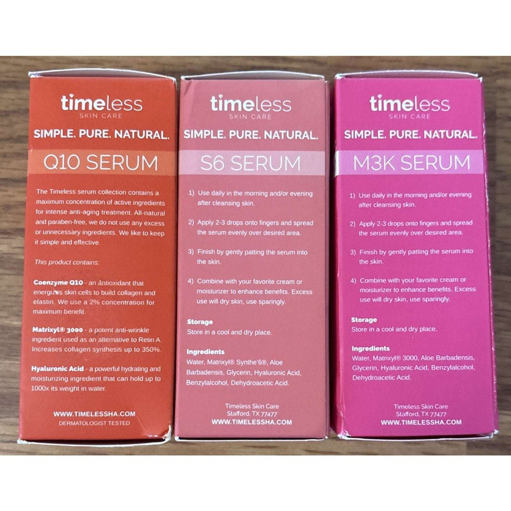 3PC Timeless, Matrixyl 3000 Serum, Matrixyl S6, Coenzyme Q10 + Hyaluronic Acid