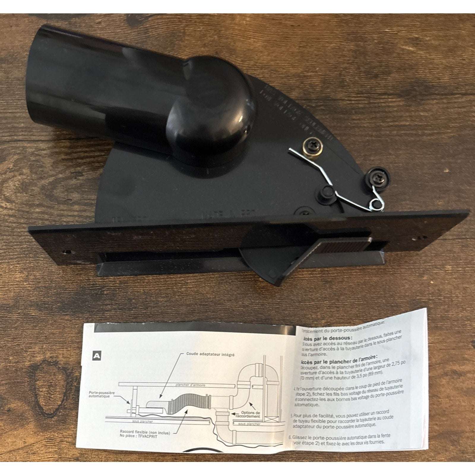 Cen-Tec Systems Central Vacuum Automatic Dustpan Sweep Inlet, Black