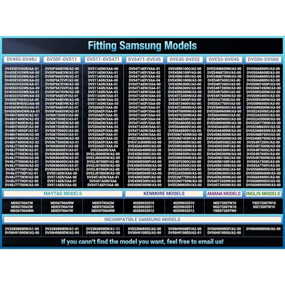 Samsung DV40J3000EW/A2 DV42H5000EW/A3 Dryer Drum Belt Pulley & Rollers Kit