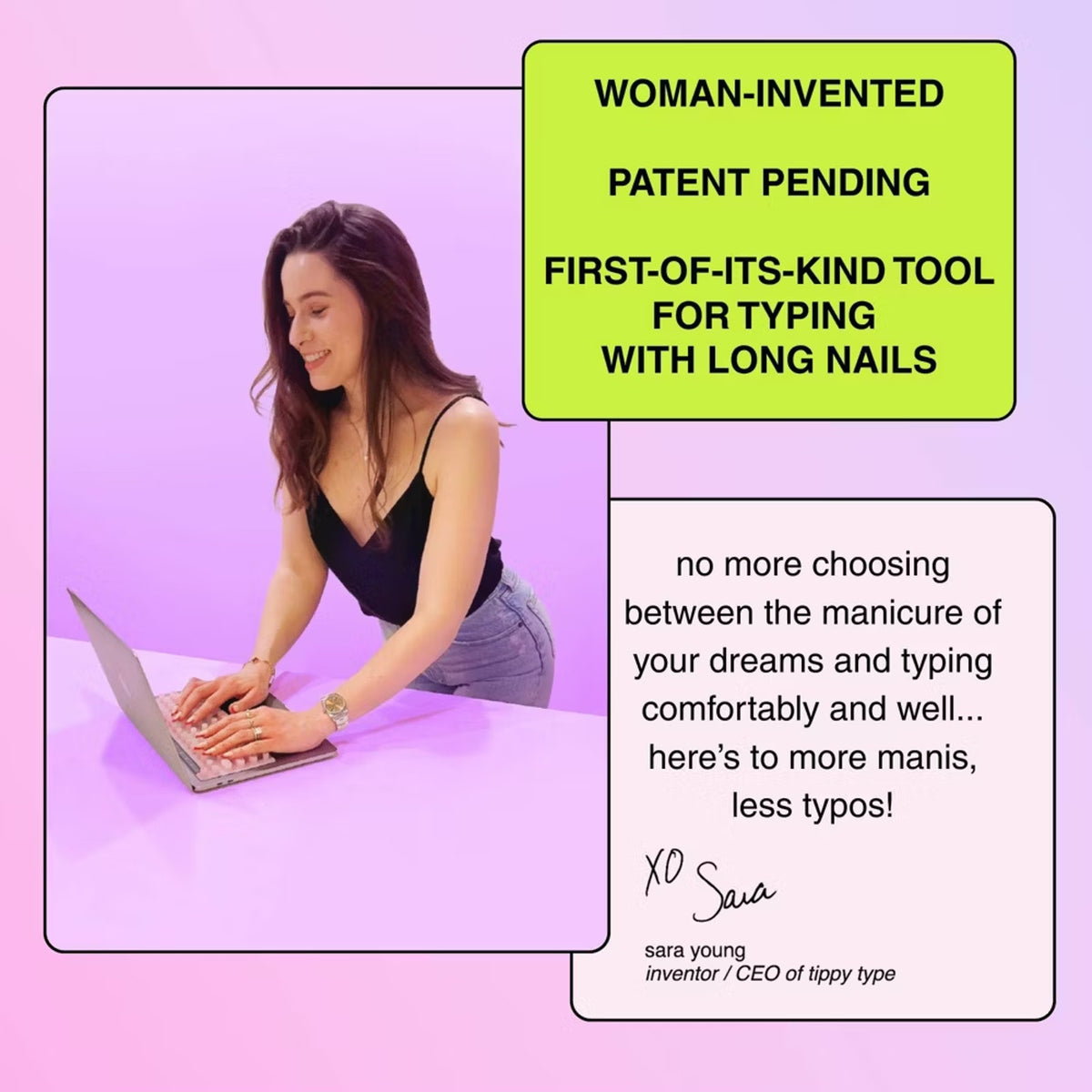 tippy type Long Nails Pink Keyboard Cover +Case for MacBook Air/Pro, Magic Keybo