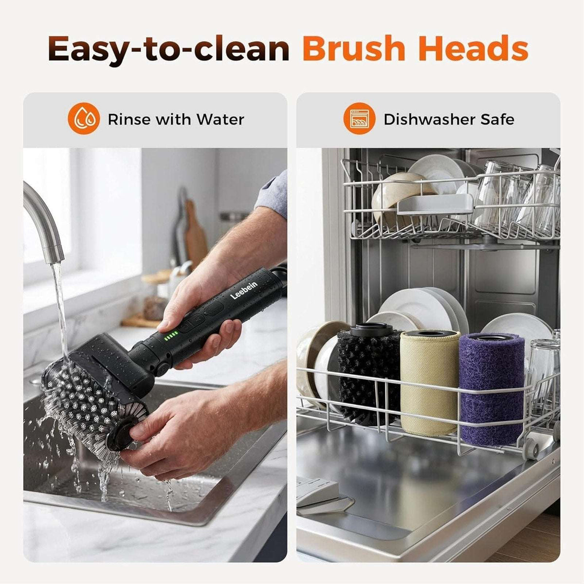 Leebein Electric Rotary Grill Brush 2026 BBQ Cleaner w/ 3 Heads 3 Speeds 480RPM