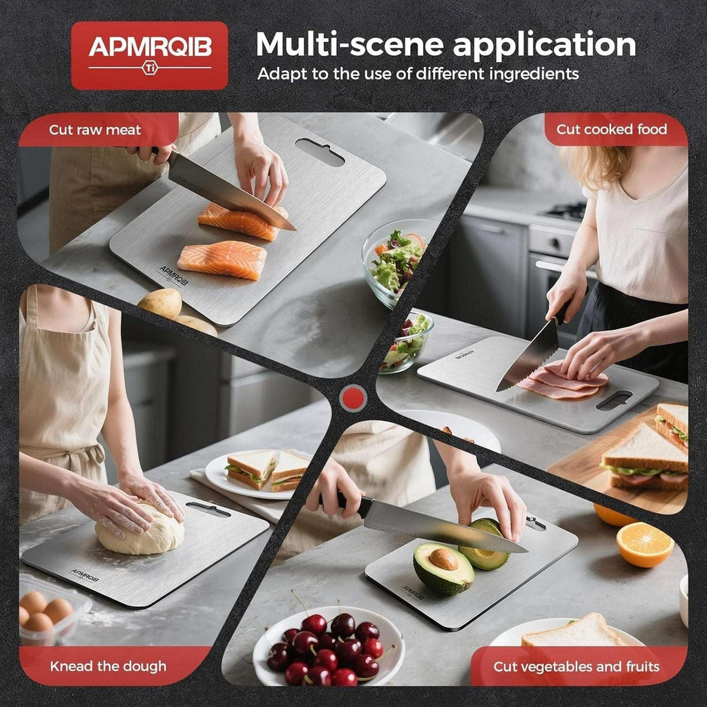 APMRQIB 3-Pack 100% Pure Titanium Cutting Boards Double Sided Dishwasher Safe
