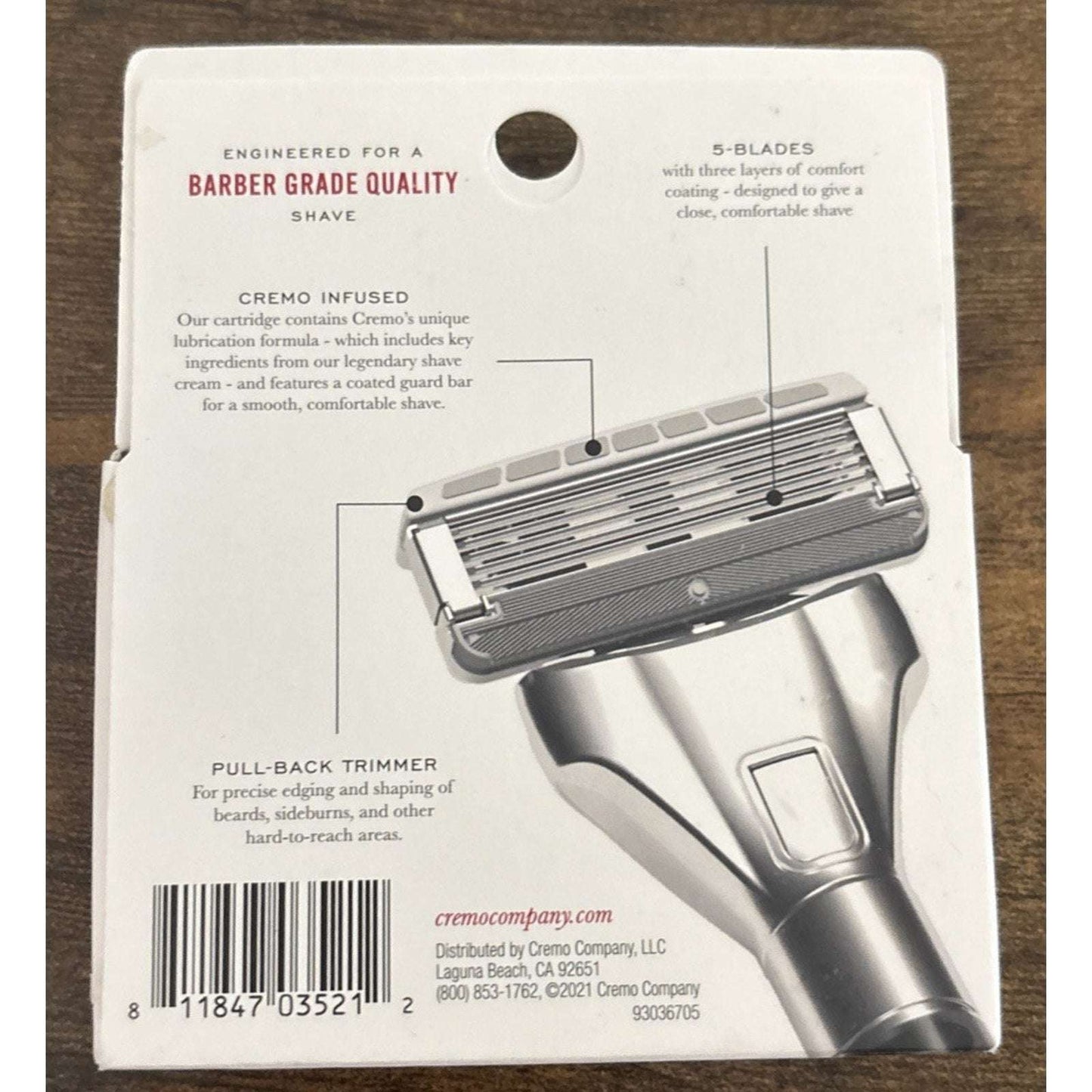 Cremo 5-Blade Barber Grade Mens Razor Cartridge Refills 4 Count - 1 Pack