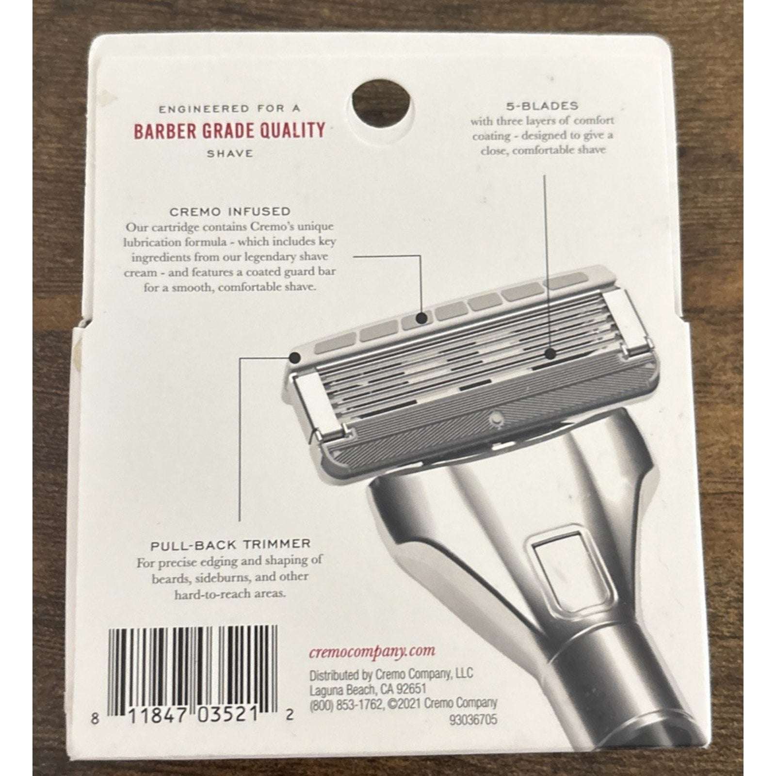 Cremo 5-Blade Barber Grade Mens Razor Cartridge Refills 4 Count - 1 Pack