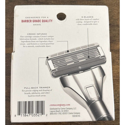 Cremo 5-Blade Barber Grade Mens Razor Cartridge Refills 4 Count - 1 Pack