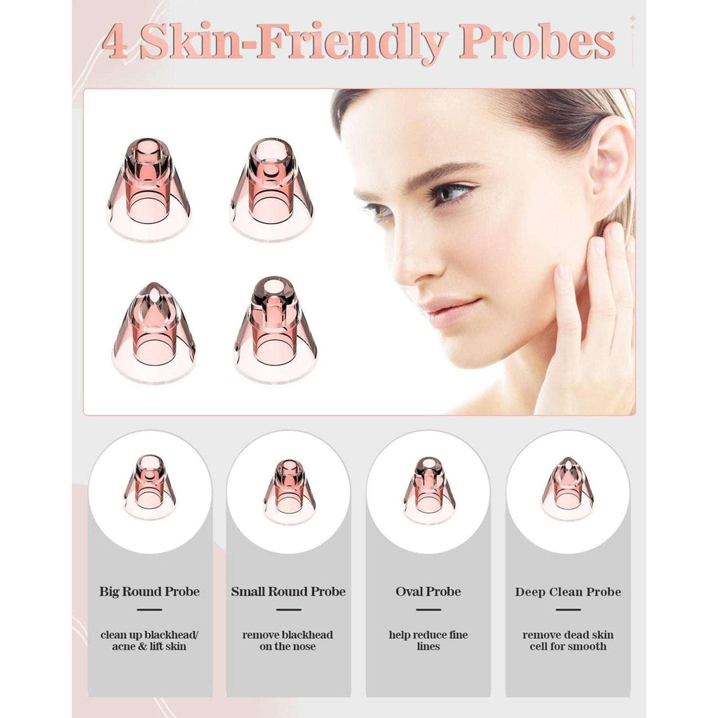 Blackhead Remover Pore Vacuum w/ LED Screen & 4 Probes Tighten, Lift & Exfoliate