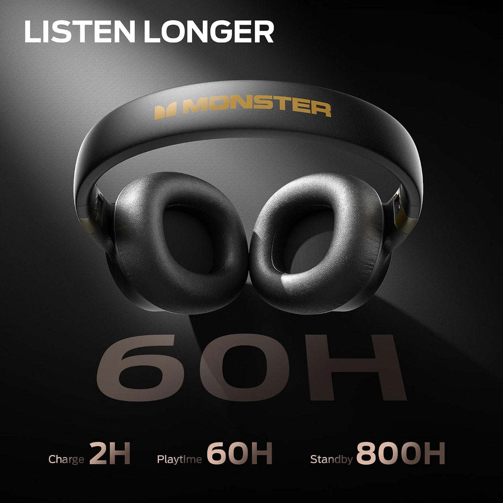 Monster Persona SE ANC Over Ear Bluetooth Headphones Wireless HiFi Bass Mic 60H