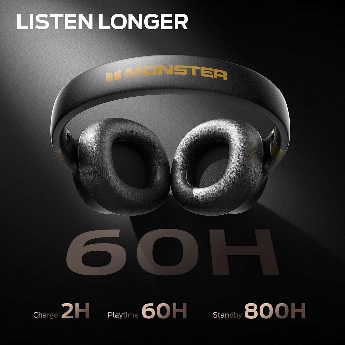 Monster Persona SE ANC Over Ear Bluetooth Headphones Wireless HiFi Bass Mic 60H