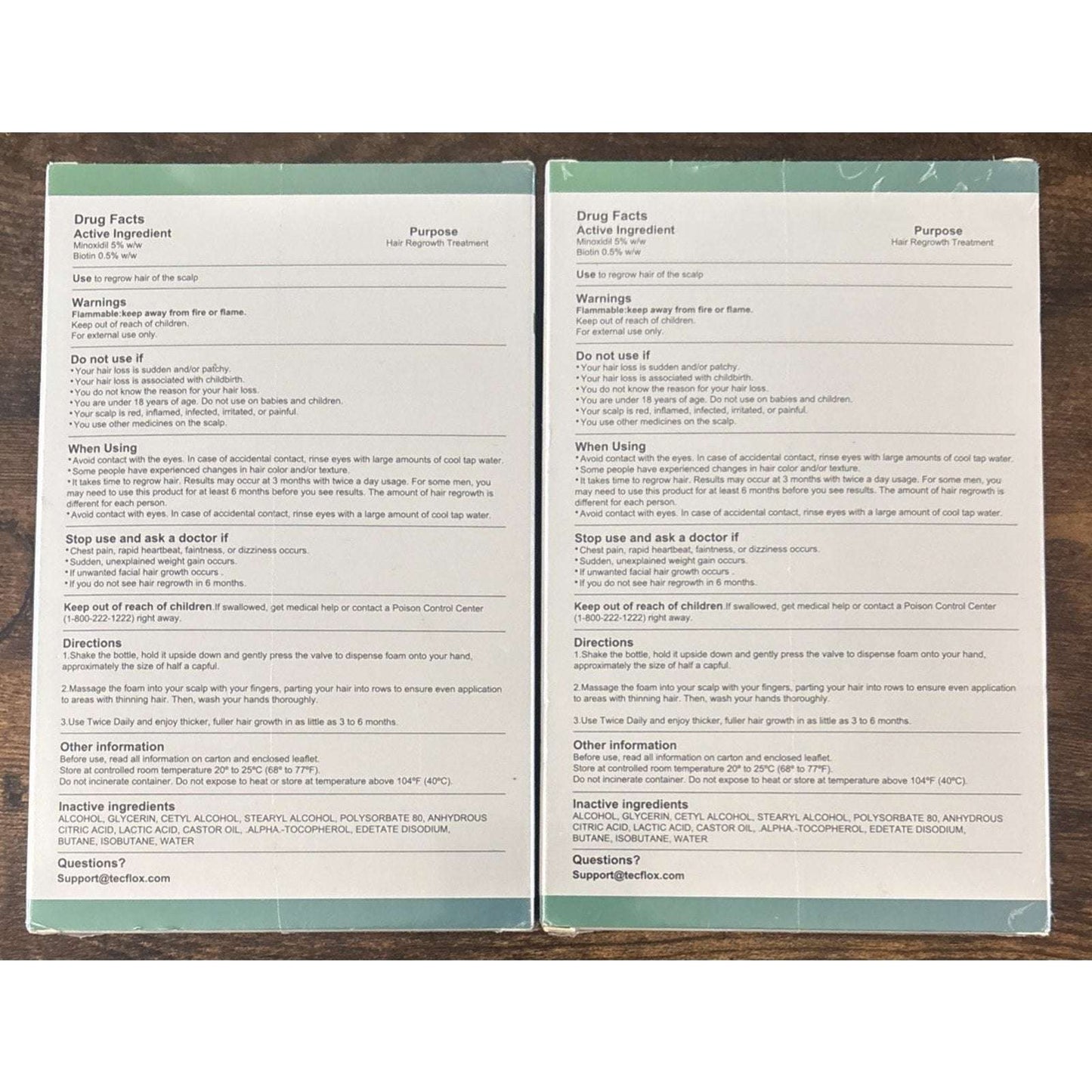 TecFlox 5% Minoxidil Hair Regrowth Foam with Biotin for Men & Women, 6 Months