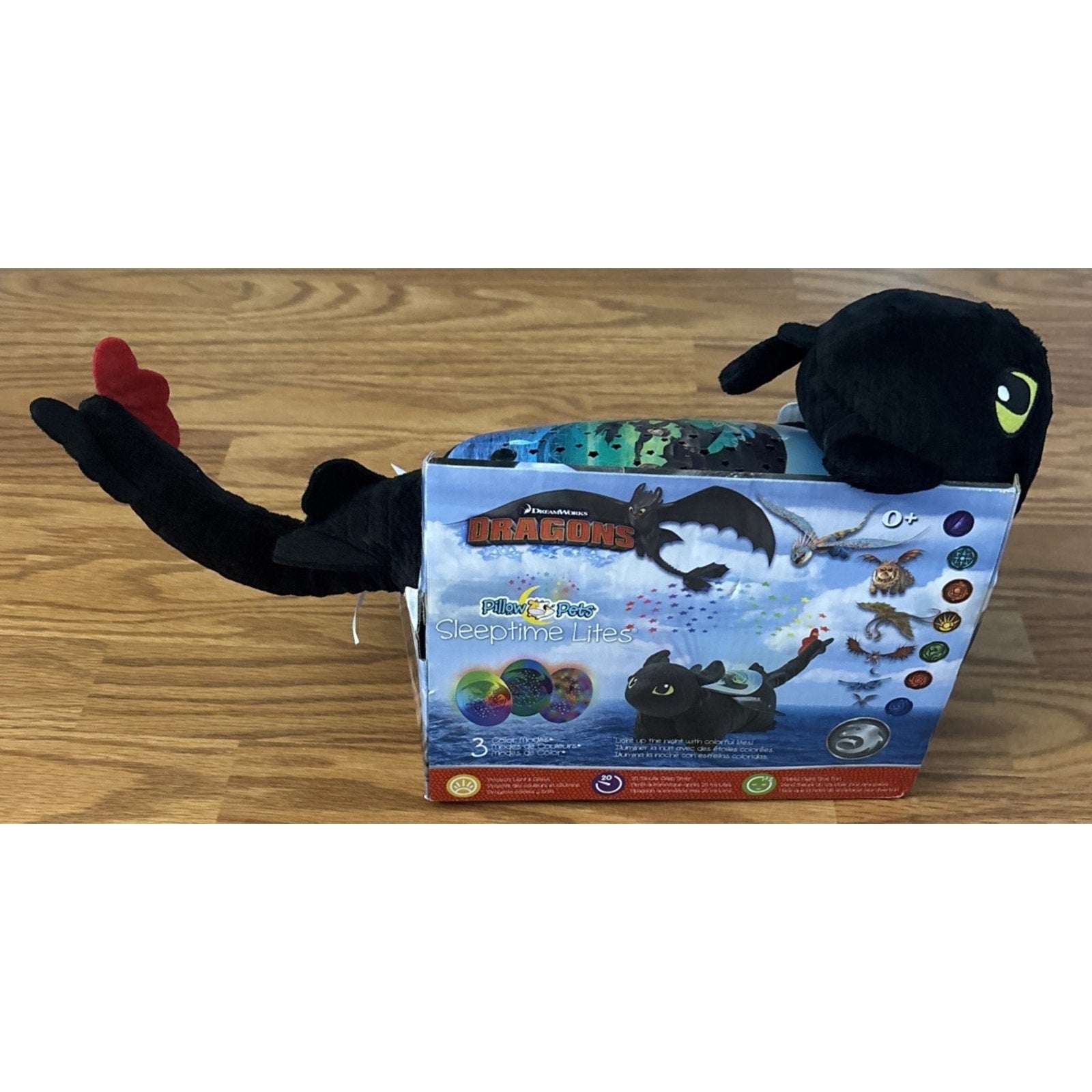 How To Train Your Dragon Toothless Pillow Pet Dreamworks Light Projector Glows