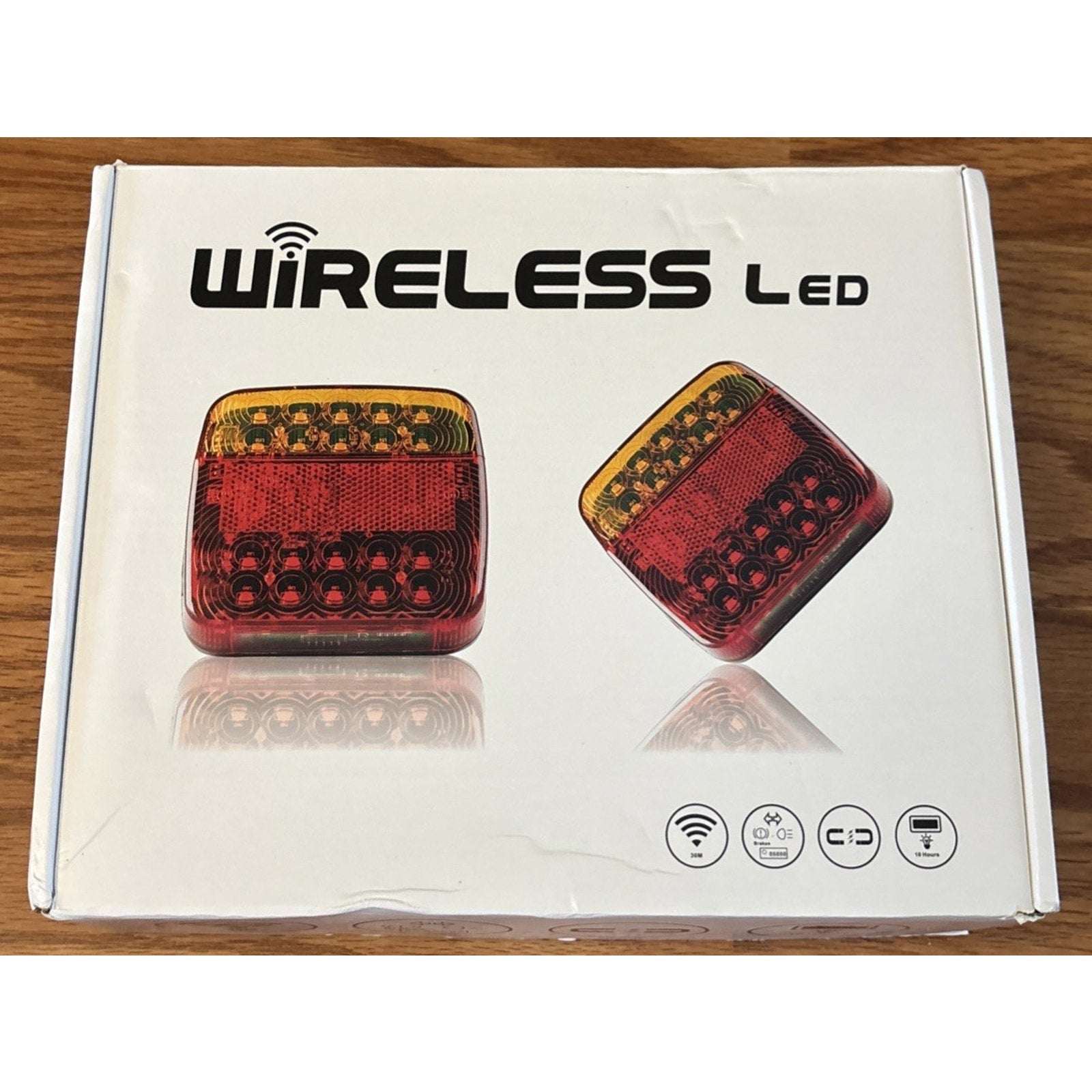 2x LED Magnetic Wireless Trailer Tail Light Tail Brake Turn Signal US Plug 7-Pin