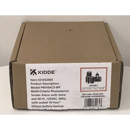 Kidde Smoke Alarm w Voice & Wi-Fi, Model P4010ACS-WF w/ 10 Year Backup Battery