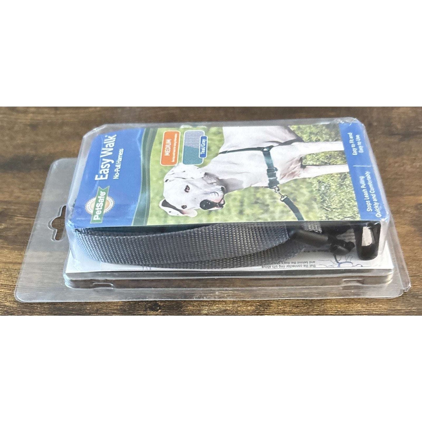 NEW PetSafe Easy Walk No Pull Adjustable Dog Harness Size Medium in Teal/Gray