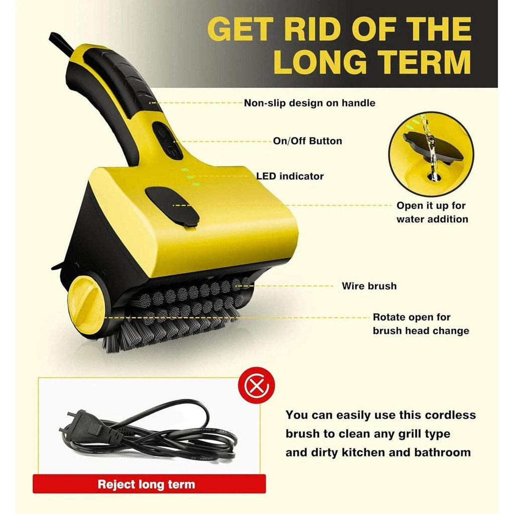 Rechargeable Electric Grill Brush Scrubber Cordless Sprayer 360° Rotary Cleaner