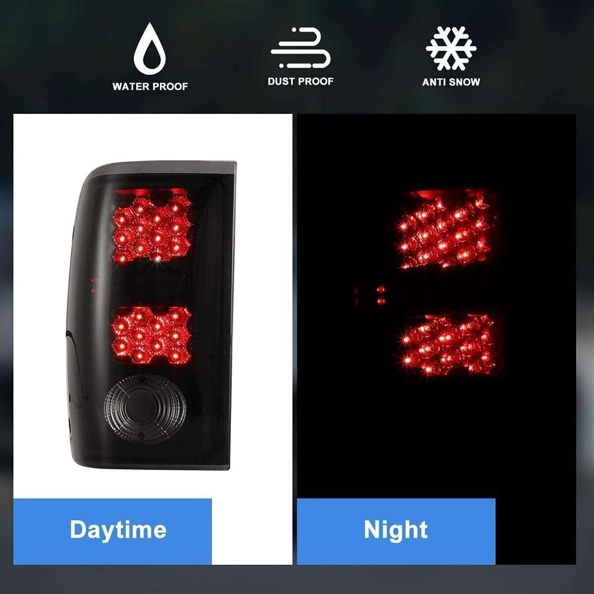 Winjet LED Tail Lights - Black / Smoke for 2001-2005 Ford Ranger - CTWJ-0146-BS