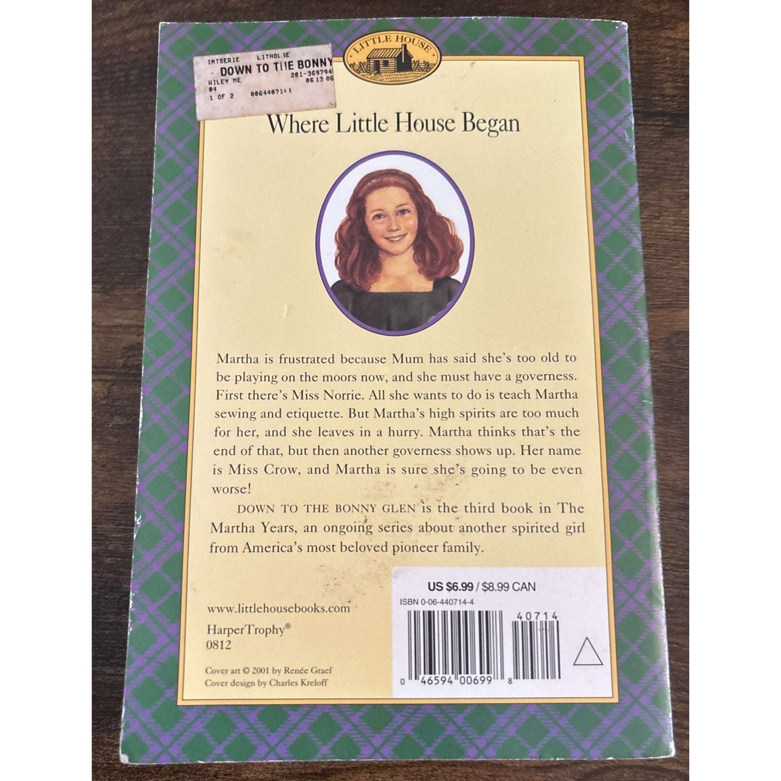 Down to the Bonny Glen (The Martha Years, Little House) by Melissa Wiley TPB VGC