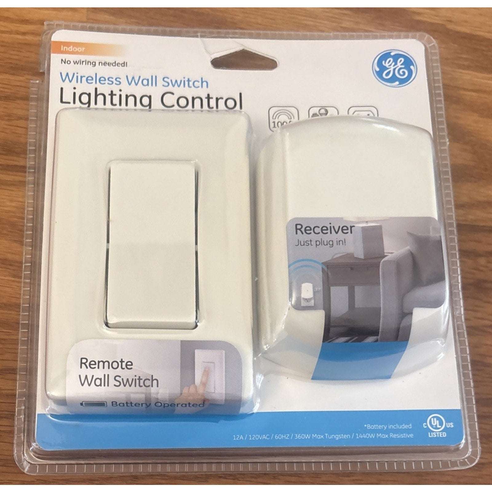Jasco GE Wireless Remote Wall Switch Lighting Control Indoor 100ft Range #18279