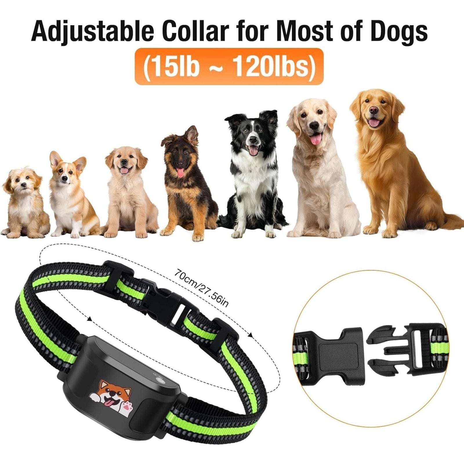 UJQW GPS + Wireless Dog Fence Tracking Training Collar -No Subscription Required