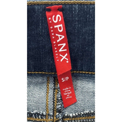 SPANX High Waist Skinny Leg Distressed Pull-On Blue Stretch Jeans Size S