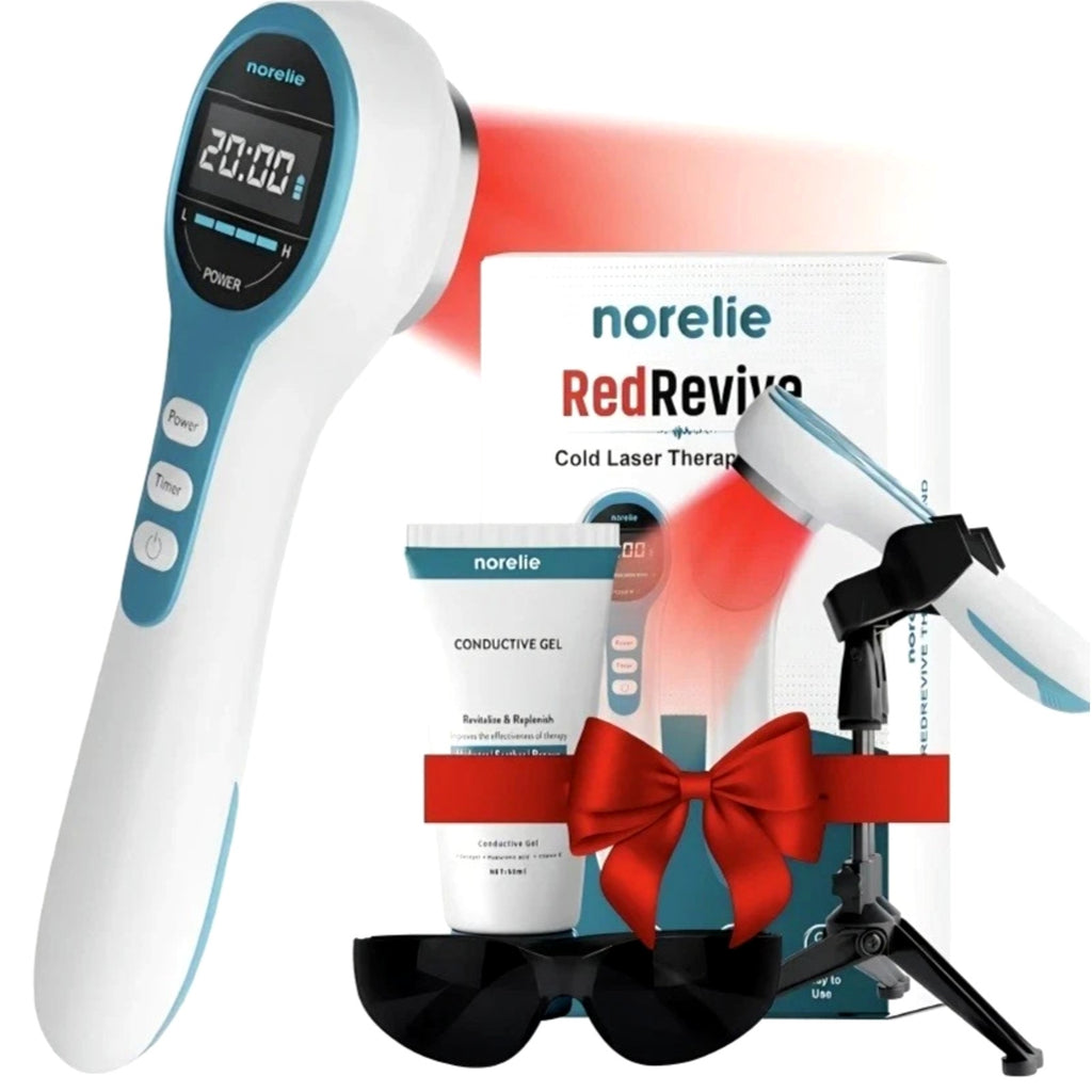 Norelie RedRevive Cold Laser Therapy Wand, Stand & Conductive Gel Bundle Set NEW
