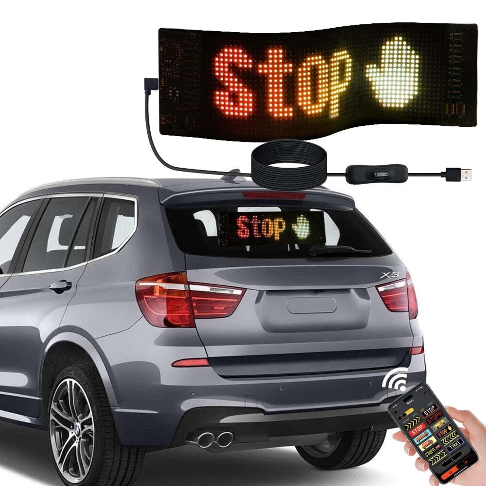 LED Matrix Pixel Panel Scrolling Bright Advertising LED Signs Flexible USB 5V