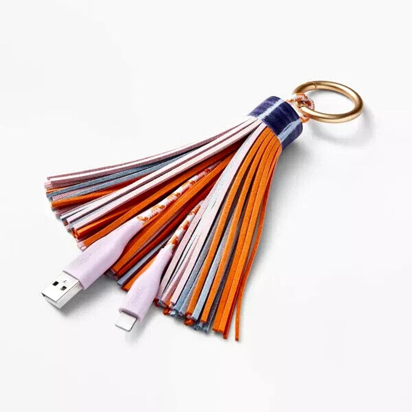 heyday iPhone 12" Lightning to USB Tassel Keychain Charging Cable MFi-Certified