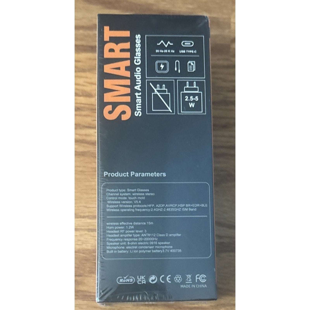 Smart HiFi Waterproof Ai Translation BT V5.4 Sunglasses Hands-Free Calls, Music