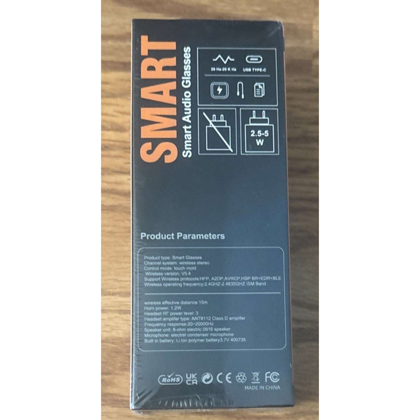 Smart HiFi Waterproof Ai Translation BT V5.4 Sunglasses Hands-Free Calls, Music