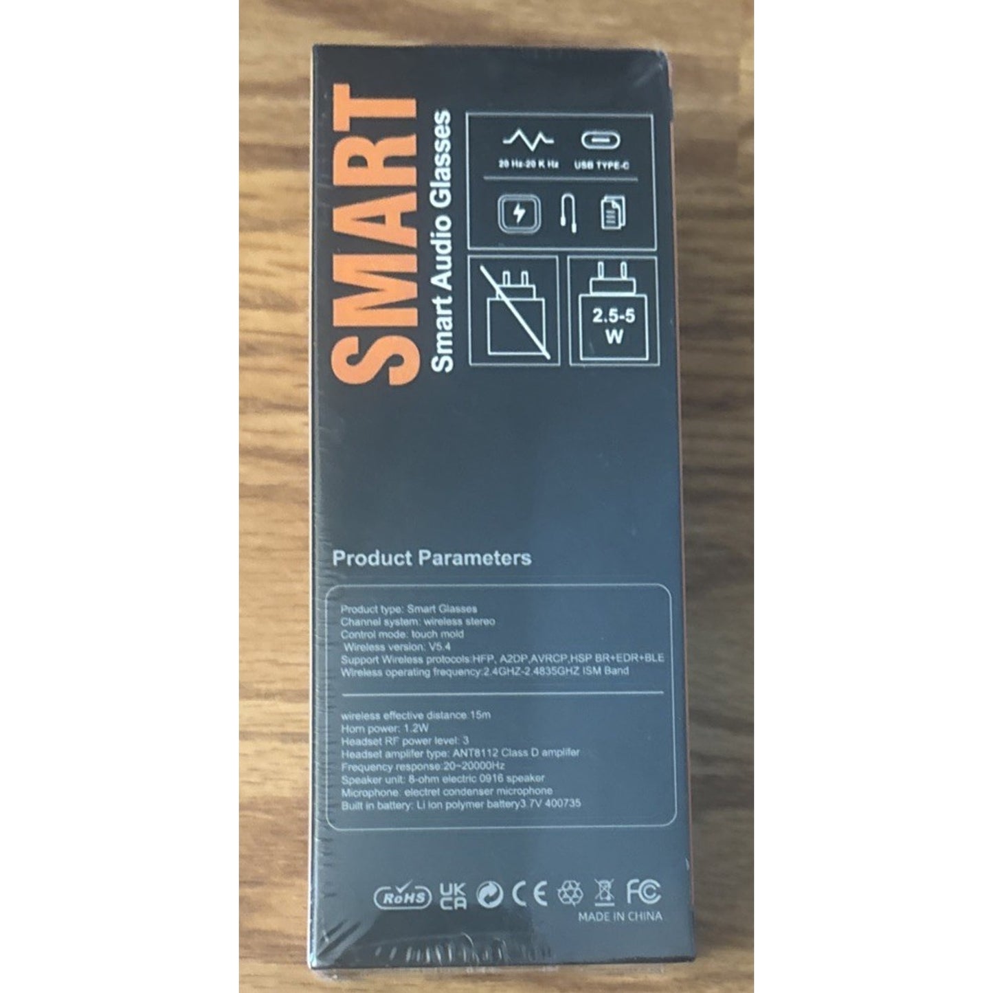 Smart HiFi Waterproof Ai Translation BT V5.4 Sunglasses Hands-Free Calls, Music
