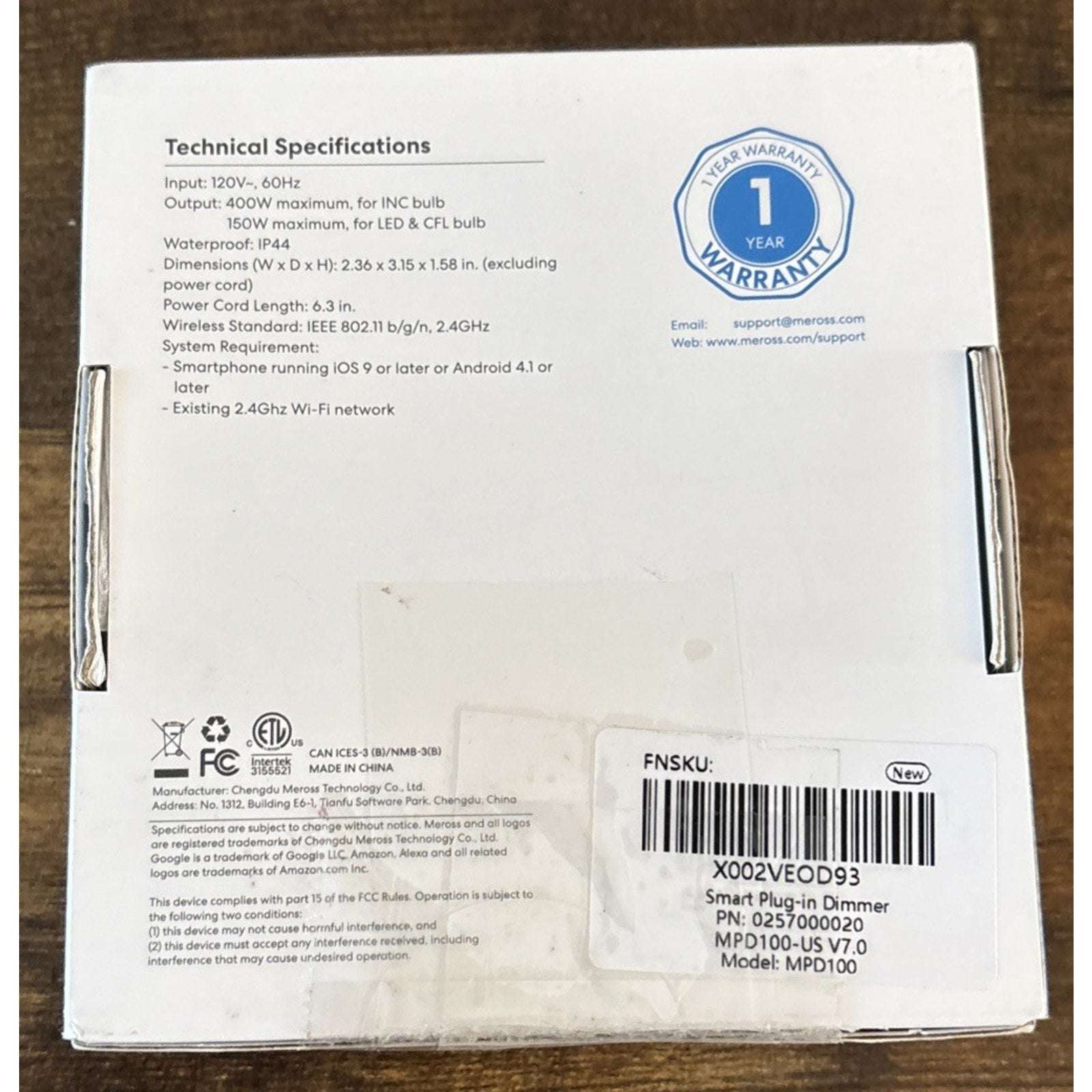 MEROSS Smart Outdoor Dimmer Plug Outlet Alexa SmartThings Google Voice Control