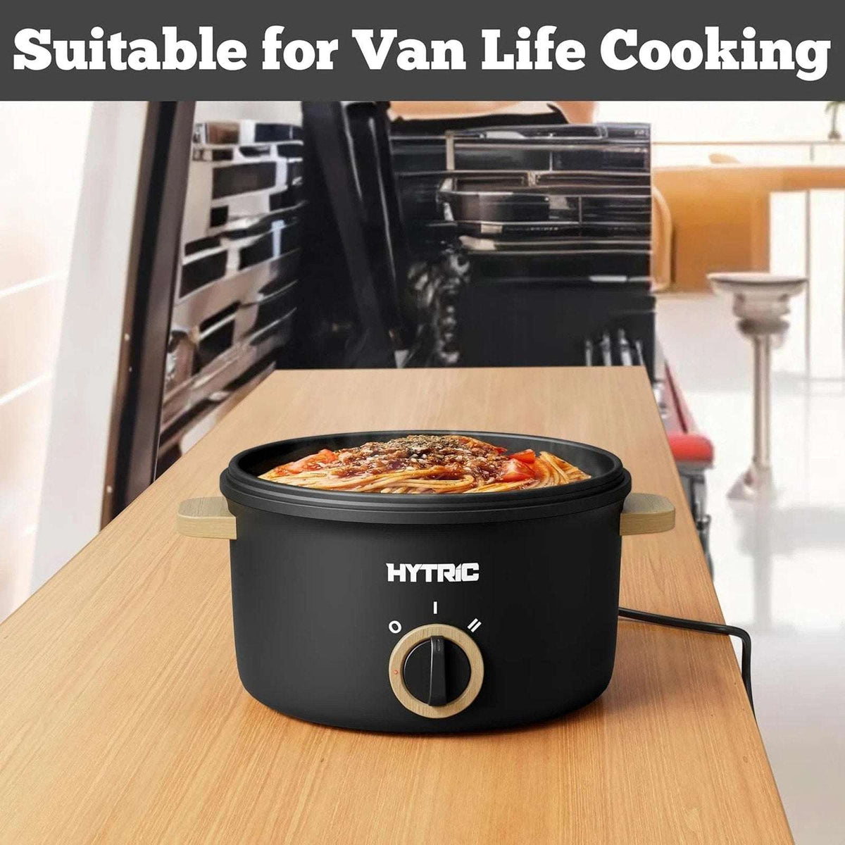 HYTRIC 2.5L 2.6Qt Electric Hot Pot Ramen Cooker Dual Power 300W 700W RV Dorm Blk