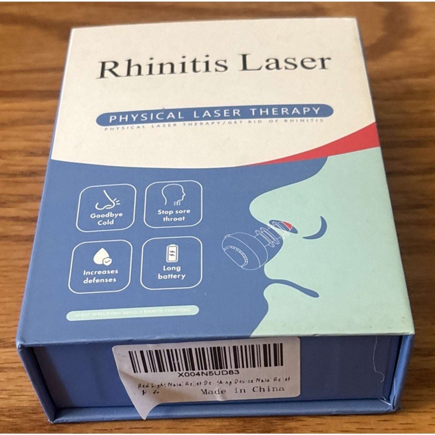 Red Light Nasal Therapy Device, 3 Modes Rechargeable for Dry Nose, Colds & Sinus