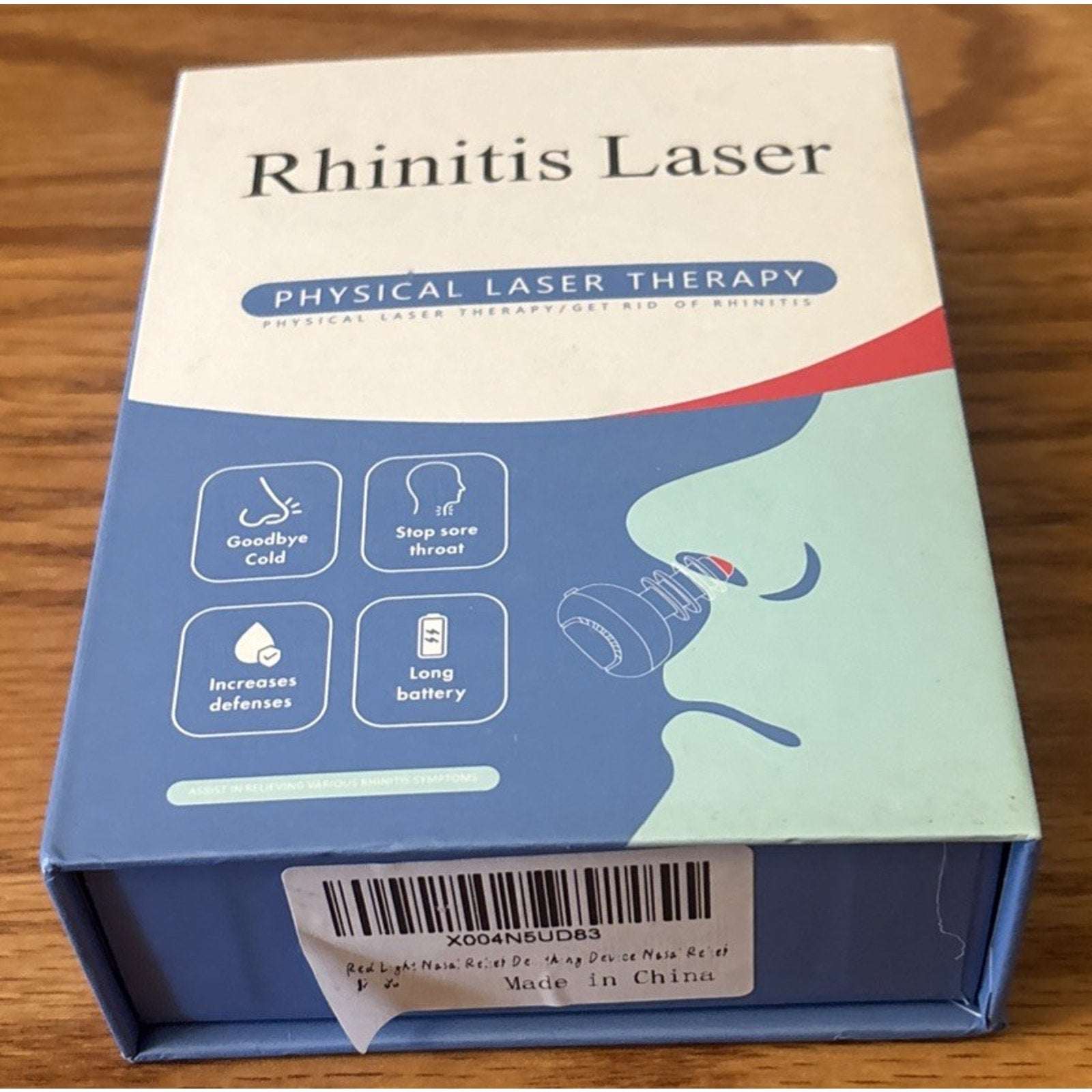 Red Light Nasal Therapy Device, 3 Modes Rechargeable for Dry Nose, Colds & Sinus