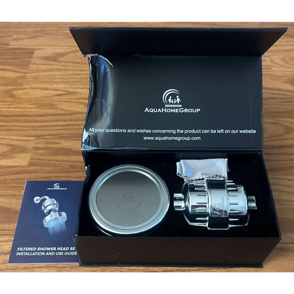 AquaHomeGroup Luxury Filtered Shower Head Set Hard Water Filter Vitamin A C & E