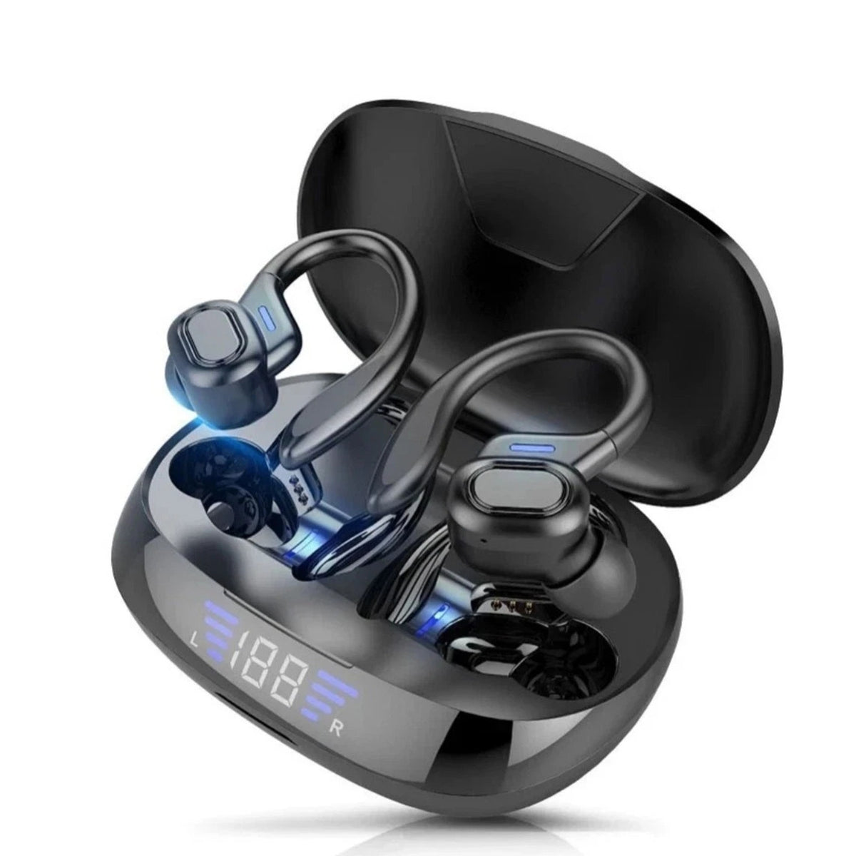 VV2 Wireless Bluetooth Earhooks Sports EarBuds W/ Charging Case IPX6 Waterproof