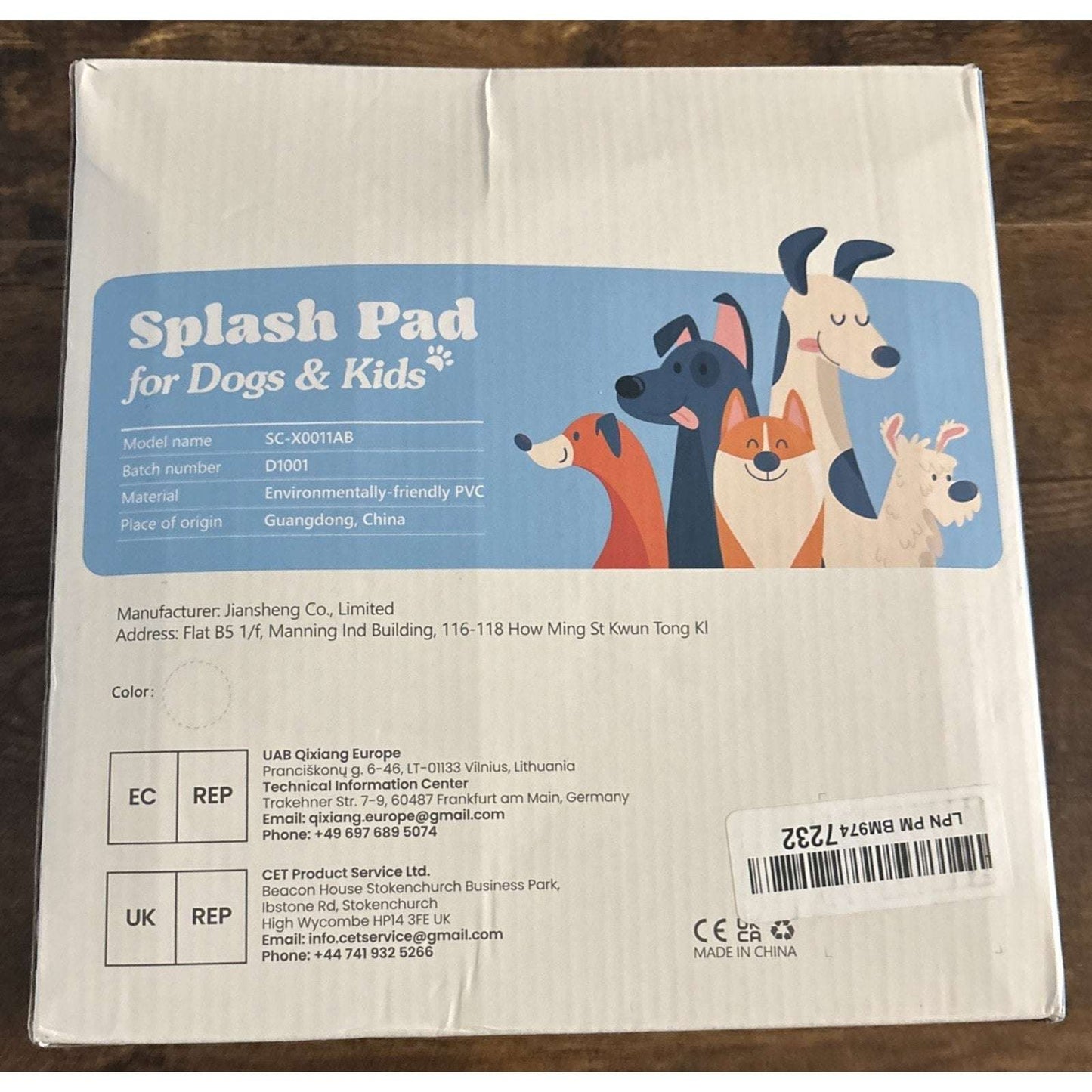 Wading Pool Summer Peteast 67" Dog/Kid Anti-Slip Splash Pad 0.58 mm Thickened