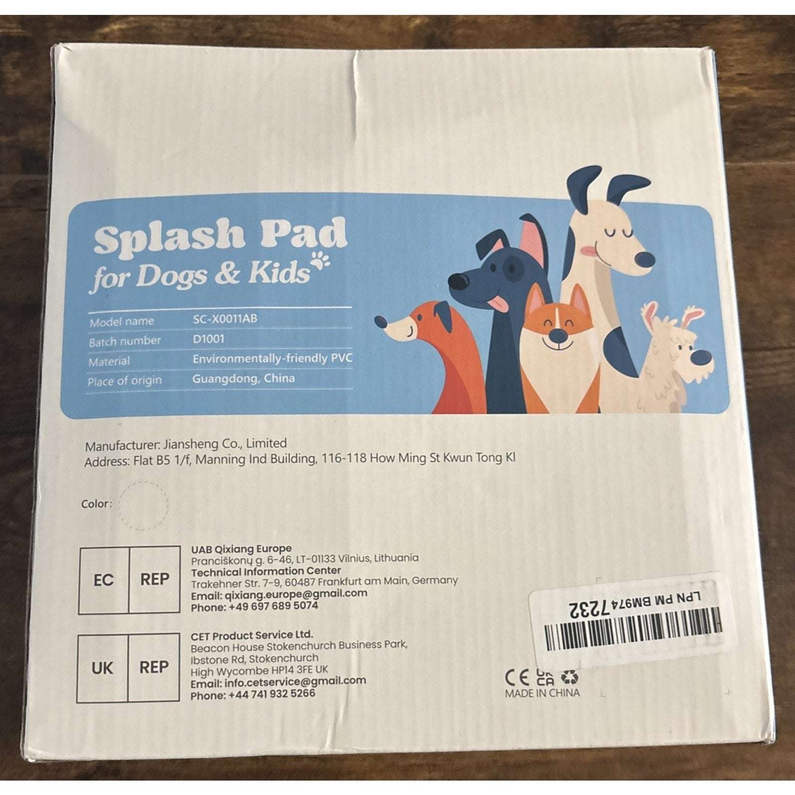 Wading Pool Summer Peteast 67" Dog/Kid Anti-Slip Splash Pad 0.58 mm Thickened