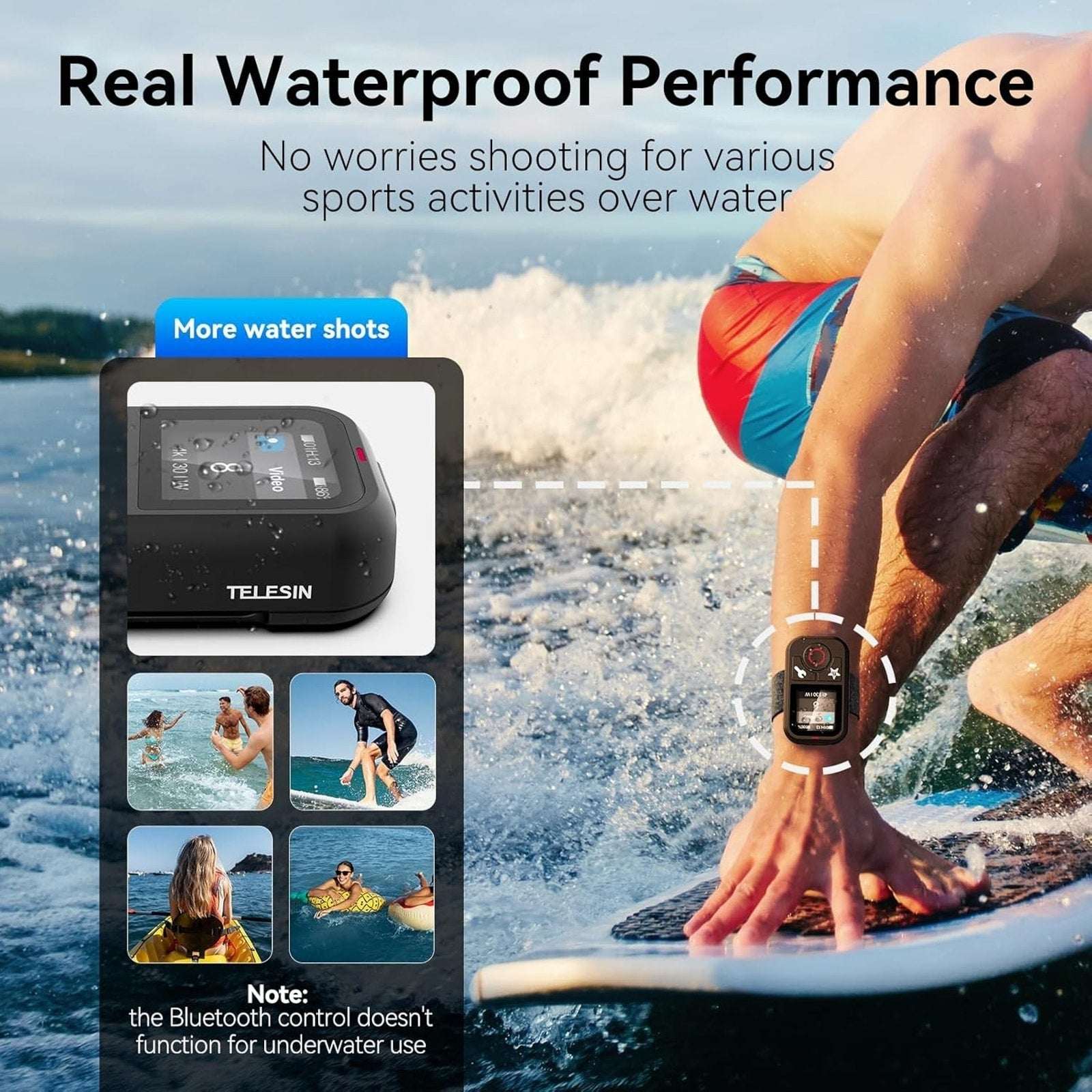 TELESIN T13 Waterproof Wireless Remote Control GoPro Hero 13/12/11/10/9/8/MAX