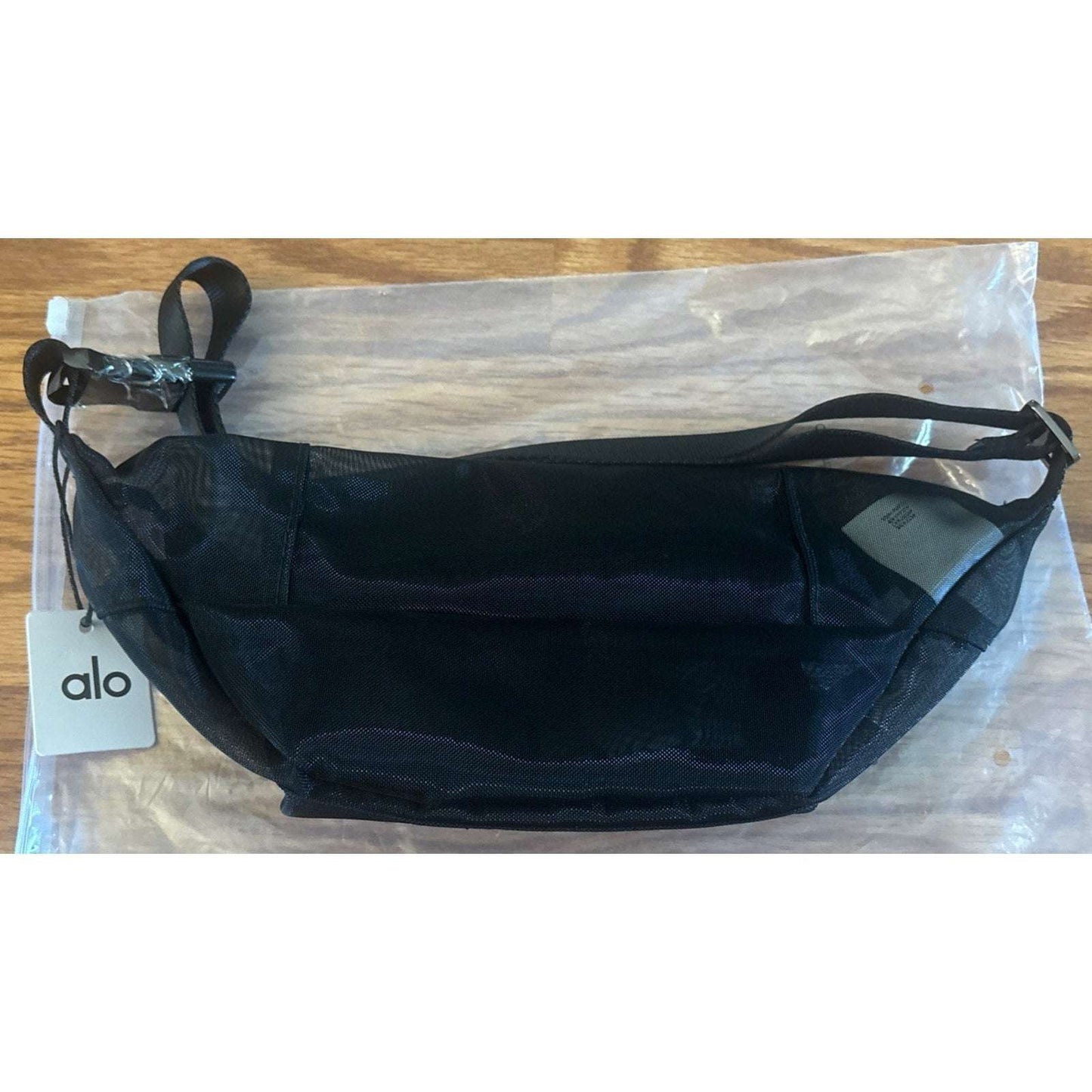 Alo Yoga Black Sheer Mesh Fanny Pack Belt Bag Crossbody