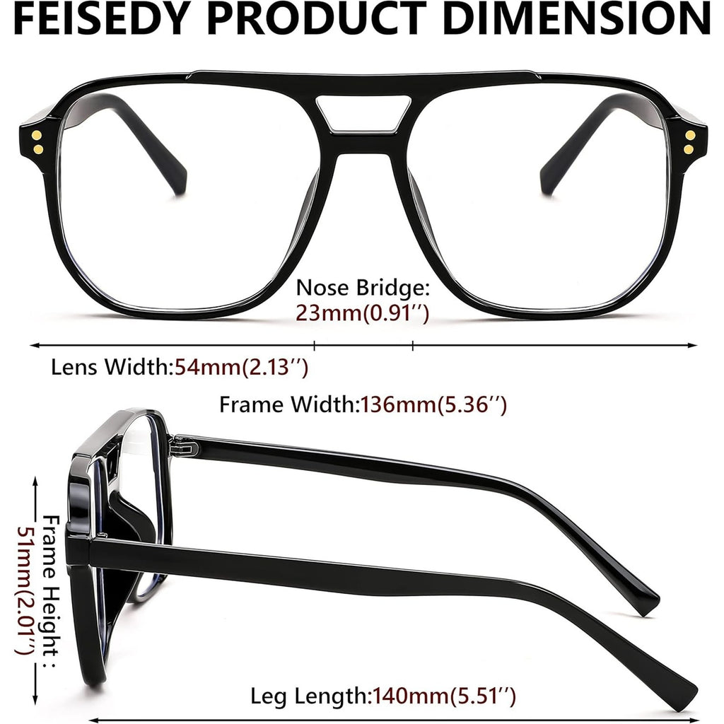 Blue Light Blocking Glasses Fake Nerd Clear Square Computer Lightweight Oversize