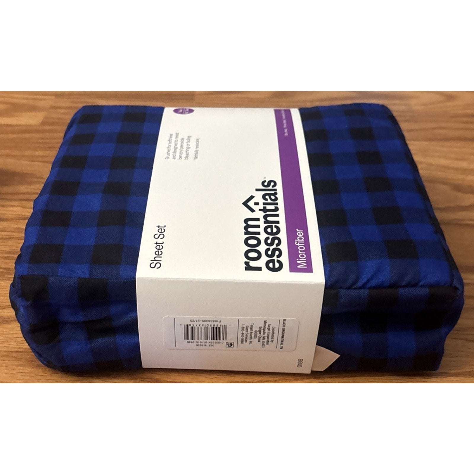 2 Sets Room Essentials Blue & Black Buffalo Plaid Microfiber Sheet Set Twin XL