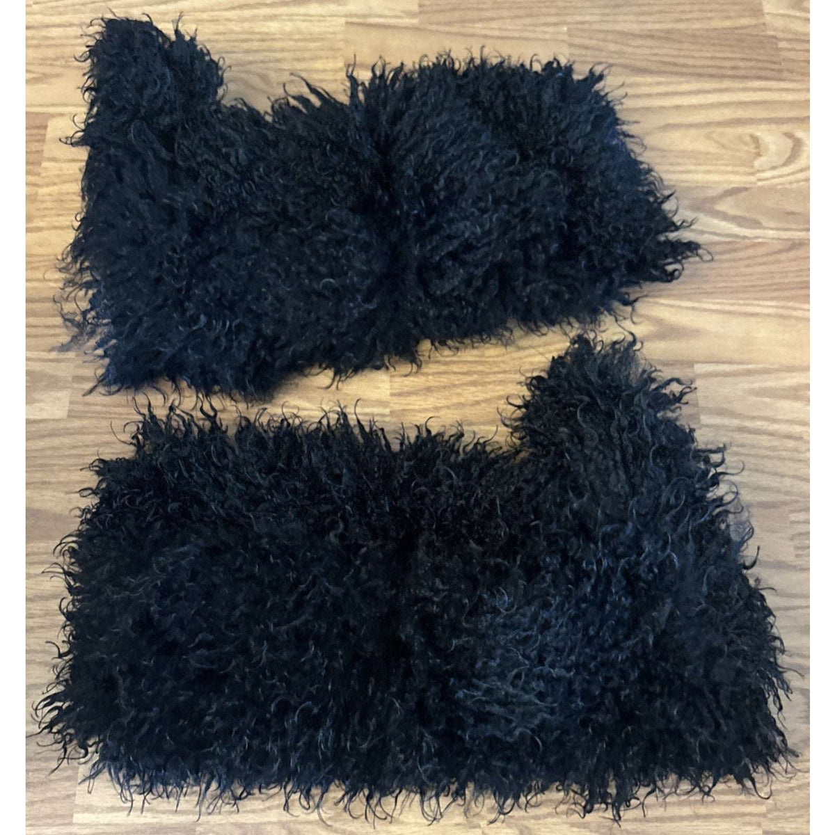 Y2K Rave Shaggy Mongolian Faux Fur Knee High Black Furry Moon Boots Sz 13 Womens