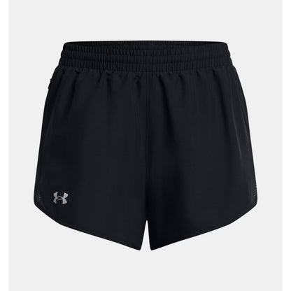 NEW Under Armour UA Fly By 3" Shorts Women's Medium Black / Reflective - 001