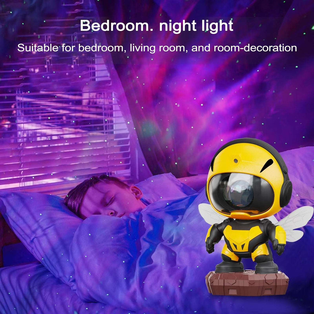 BLUE Robot Astronaut Galaxy Star Projector Lamp & Bluetooth Speaker w/ Remote