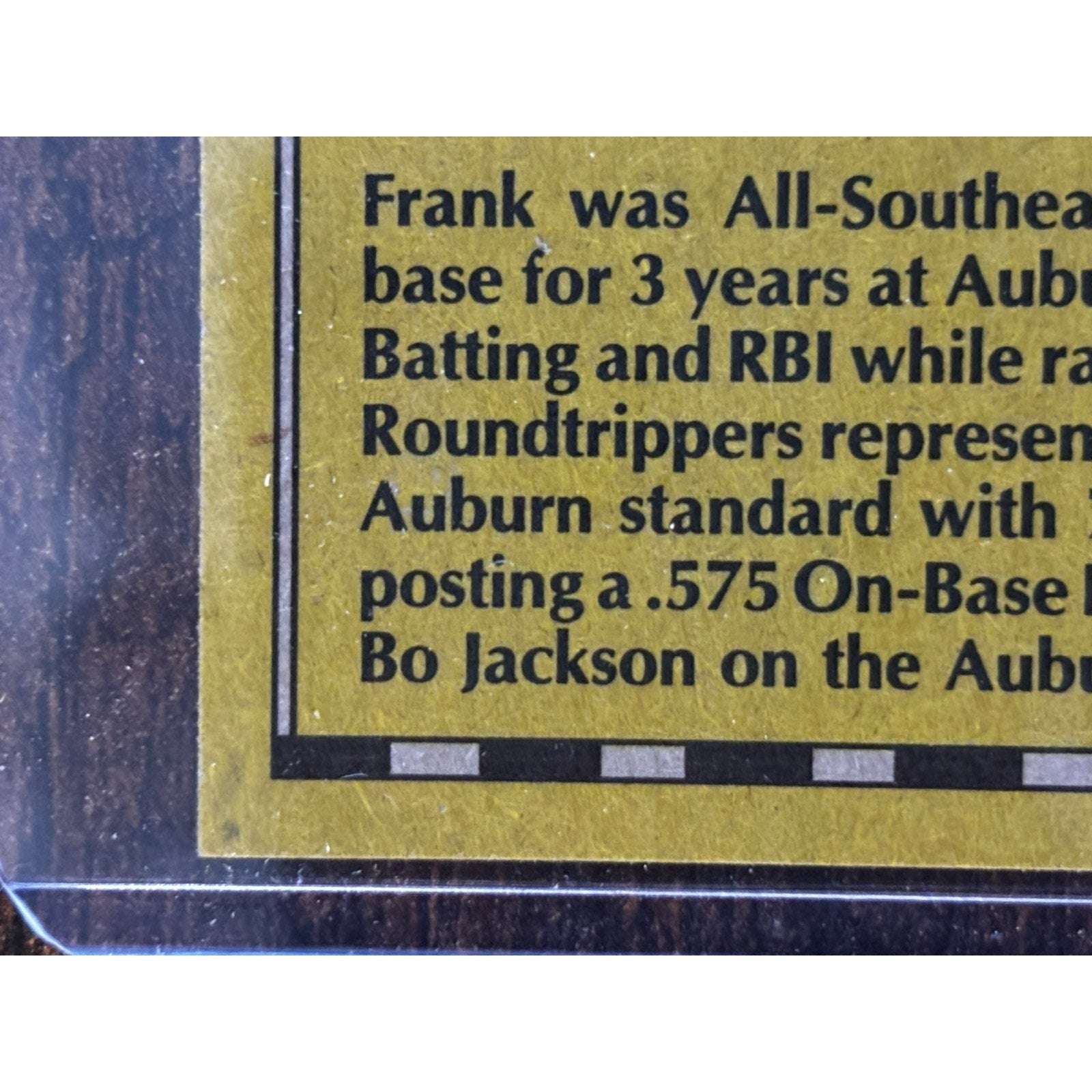 1990 Topps Frank Thomas #414 Chicago Whites Sox Rookie Card Error Card