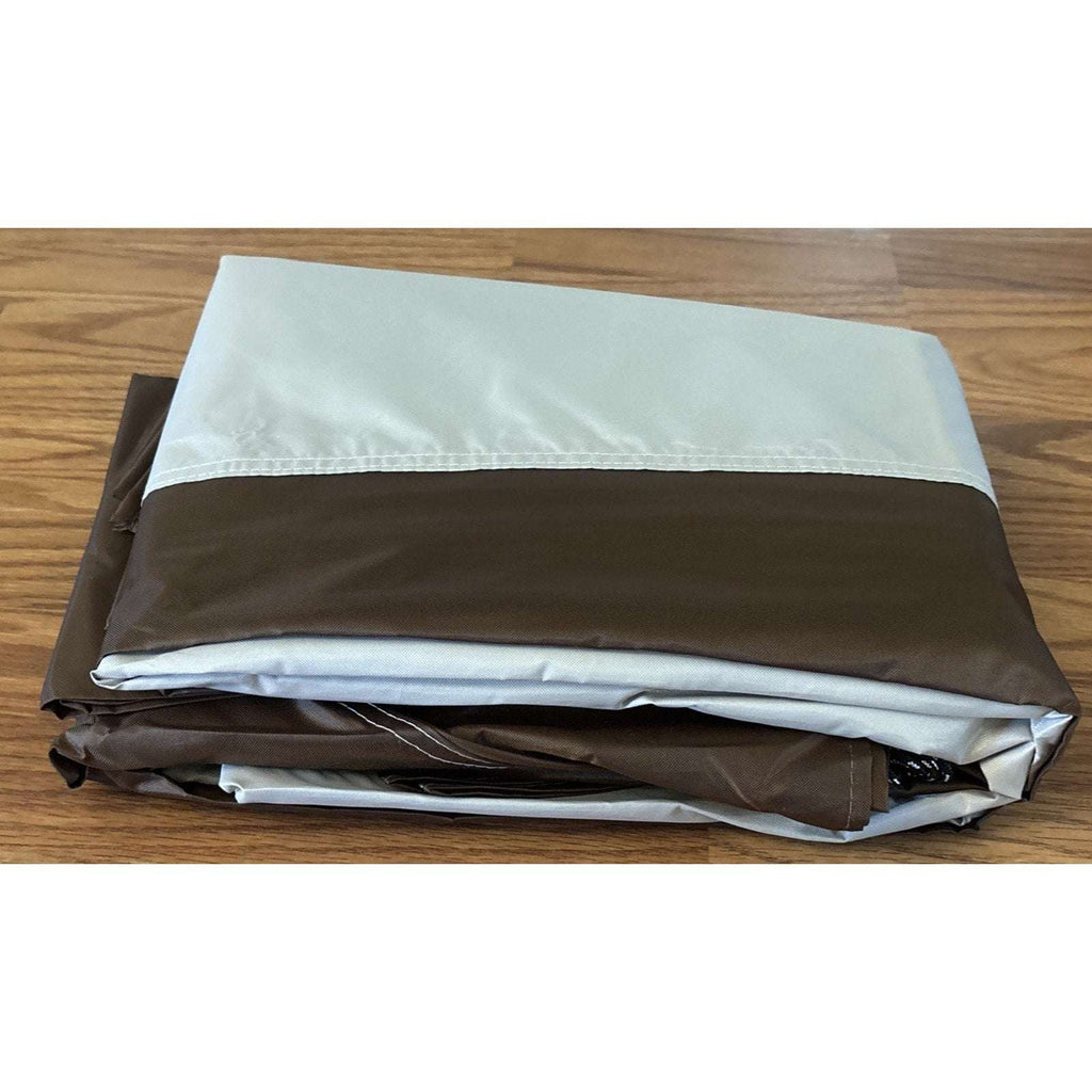 12x12 Gazebo Canopy Top Replacement Cover 2Tier UV Block Waterproof Beige Brown