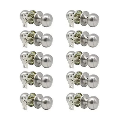 10 Pack Probrico Satin Nickel Passage Door Knobs Round Handles Hall Closet