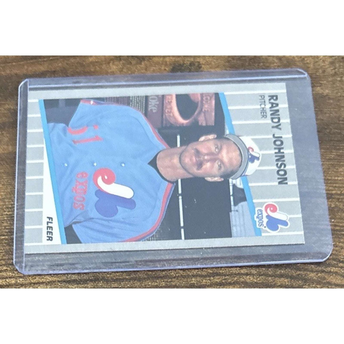 1989 FLEER #381 Randy Johnson Expos - RC - Error Marlboro Ad Blacked Out -PtoS