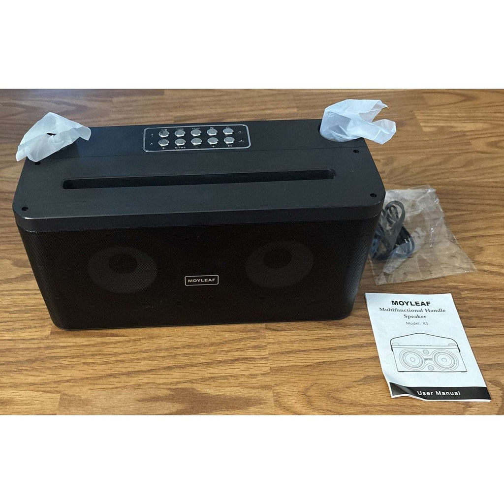 Karaoke Machine, Portable Bluetooth Speaker, PA System w/ 2 Wireless Microphones