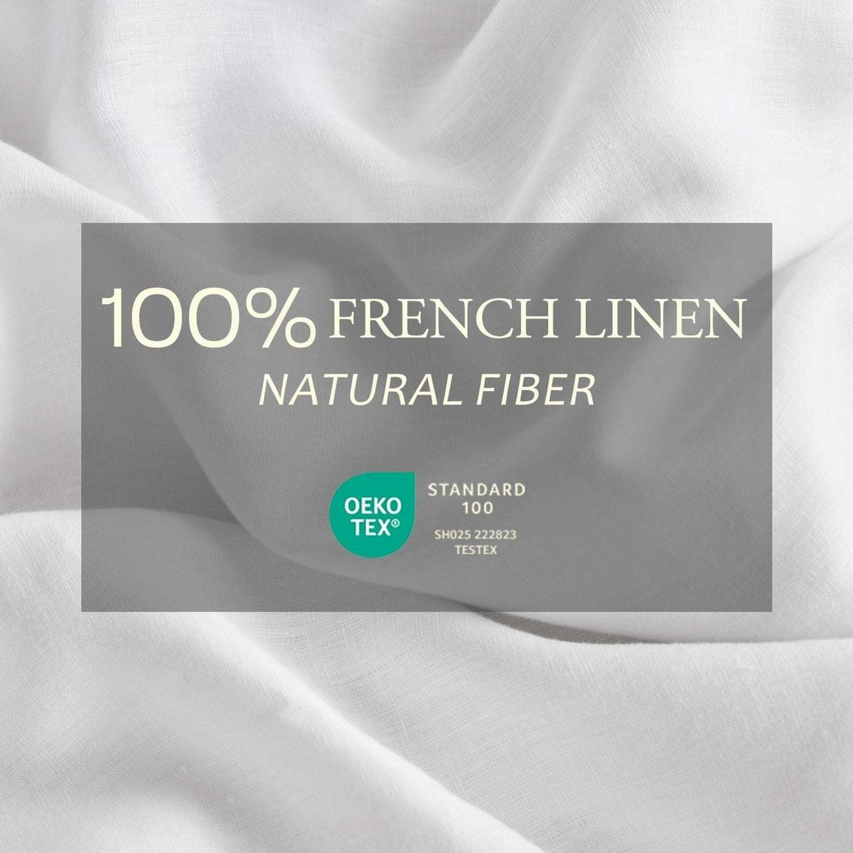 DAPU 100% Natural French Linen Luxury 3PC Duvet Cover Set California King White